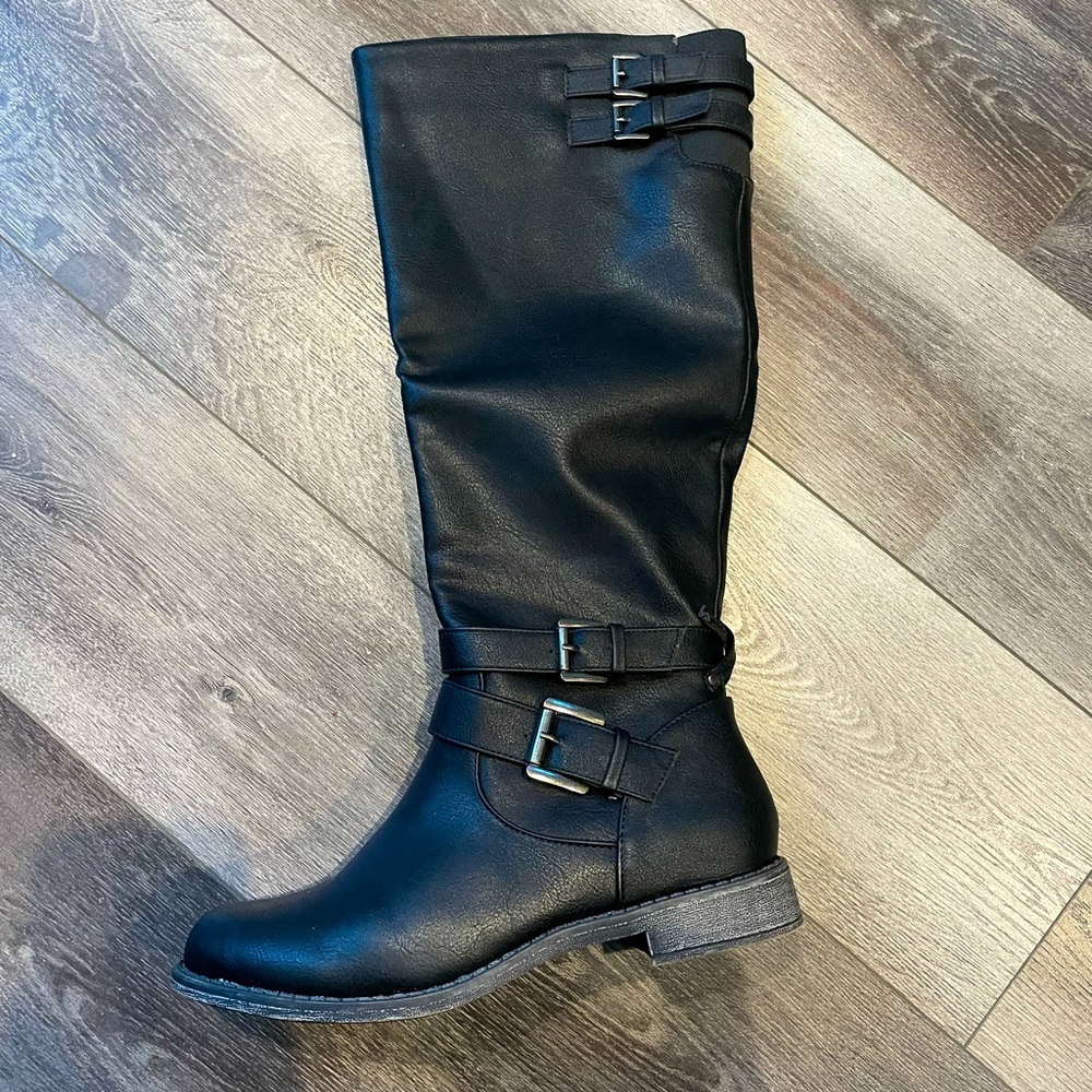 Black knee high boots